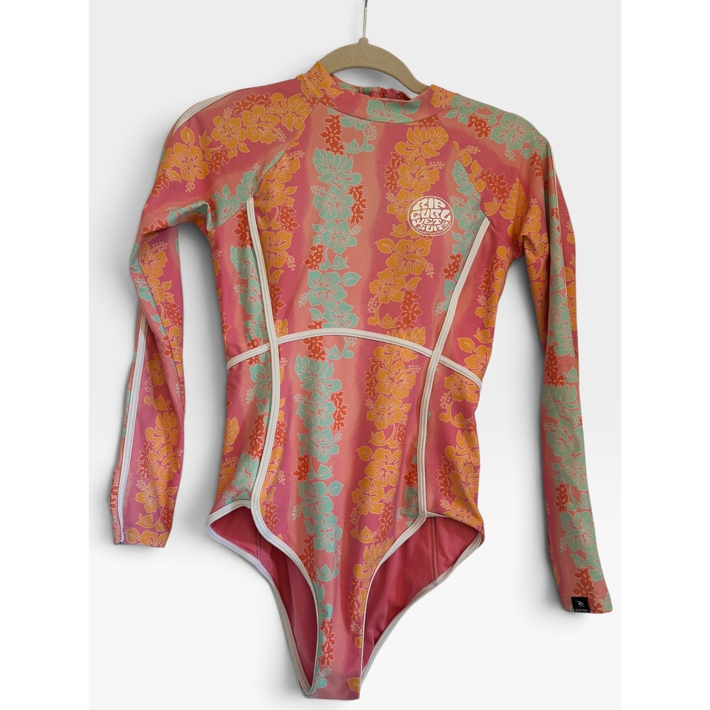 Rip Curl Waikiki Keepsakes UPF 50 Long Sleeve Surfsuit Sz S Surfer Swim Beach